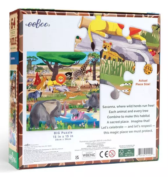 64 Piece Puzzle: Savanna