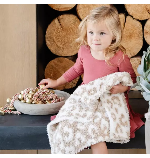 Double Layer Bamboni Blanket in Tan Leopard