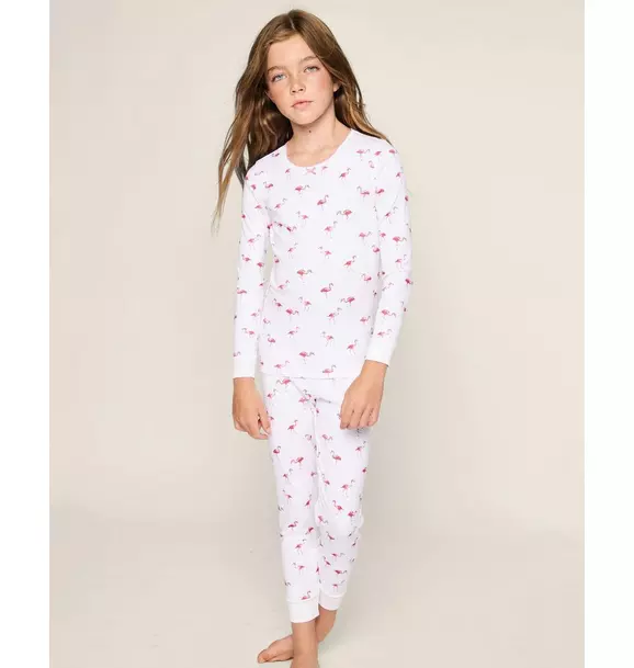 Kids Pima Snug Fit Pajama Set in Flamingos