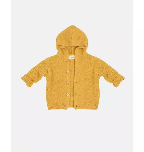 Hooded Cardigan Fuzzy - Amber