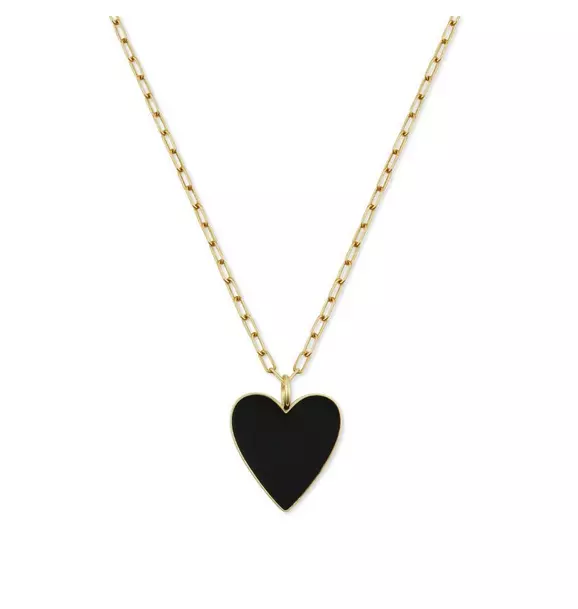 Kid's Black Heart Necklace