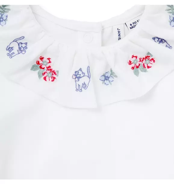 Baby Kitten Ruffle Collar Bodysuit