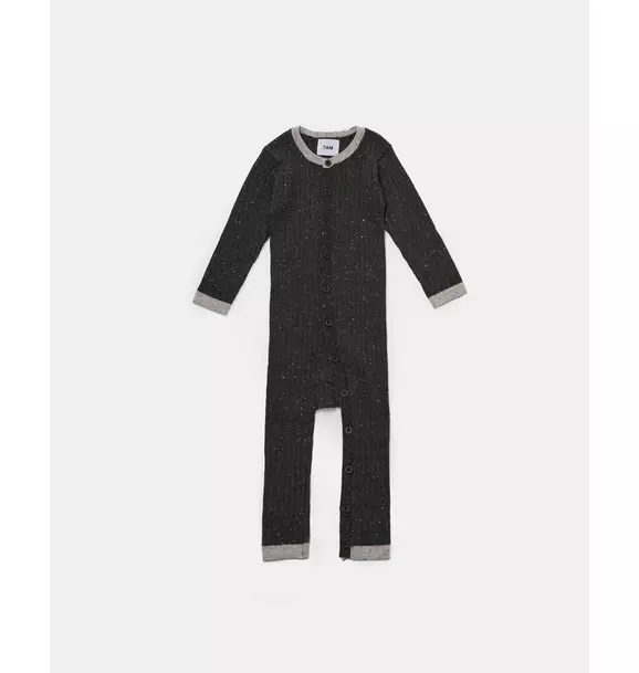 Long Sleeve Jumpsuit - Hug Me - Black Melange