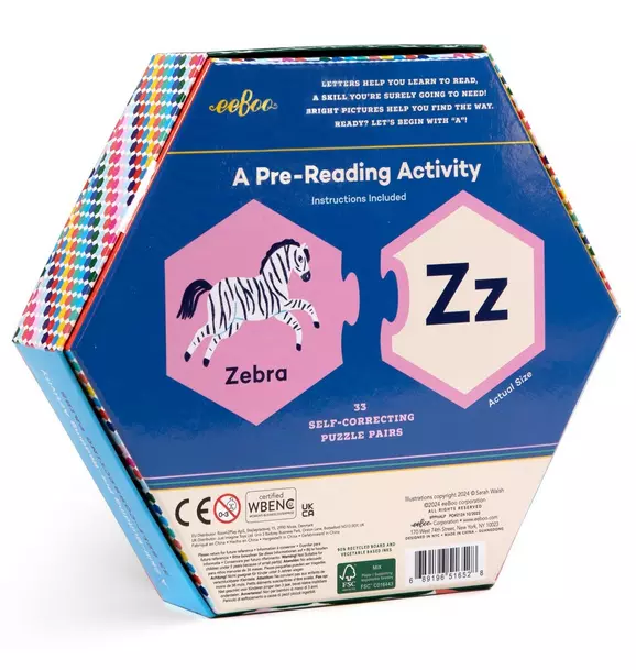 Hexagon Puzzle Pairs: Alphabet