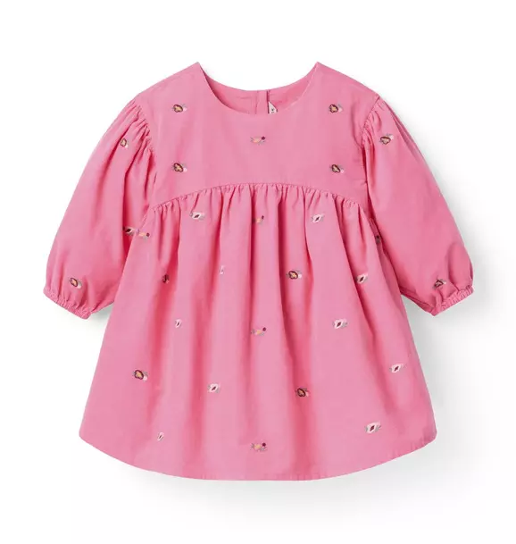 The Floral Embroidered Corduroy Dress