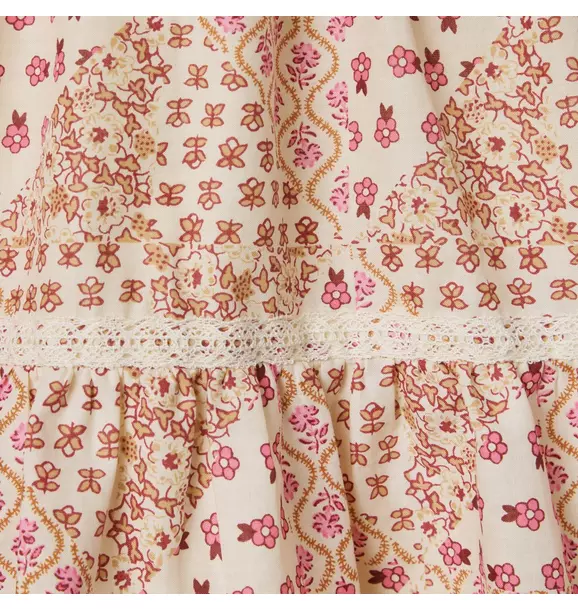 Patchwork Floral Tiered Dress