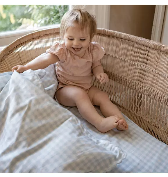Picnic Gingham Baby Duvet Set - Blue
