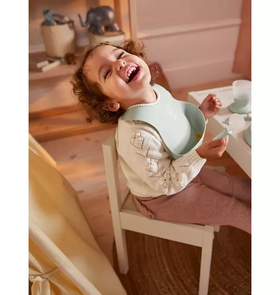 Baby Bib 2-Pack, Gray / Green