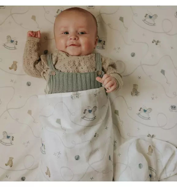 Little Toy Chest Swaddle - Ivory