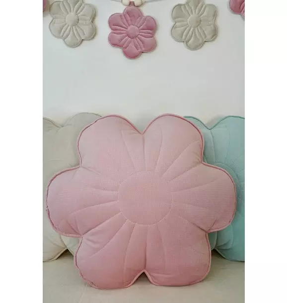 Velvet "Pink Elderberry" Flower Pillow