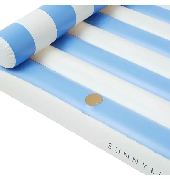 Luxe Lilo Pool Float: Blue Stripe