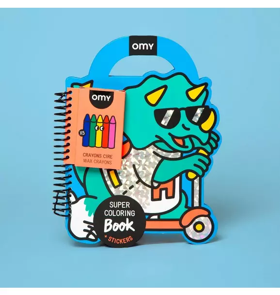 Dino Super Coloring and Sticker Book