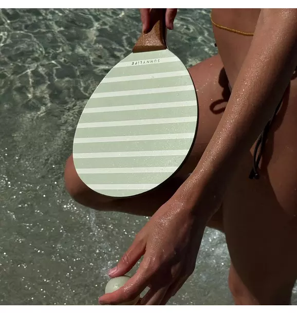 Vintage Beach Paddles: La Palma Sage Stripe