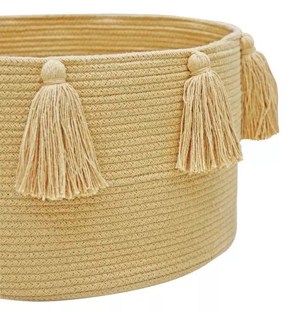 Basket New Tassels Honey