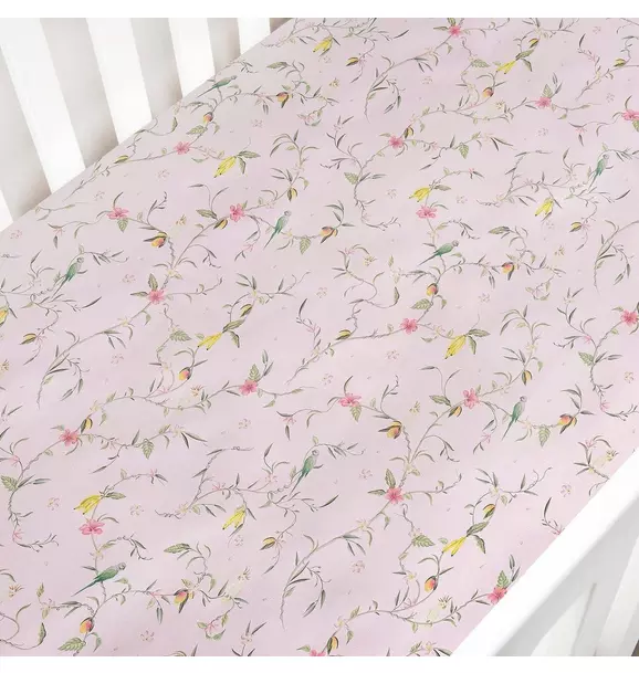 Dreaming of Paradise Crib Sheet- Ivory