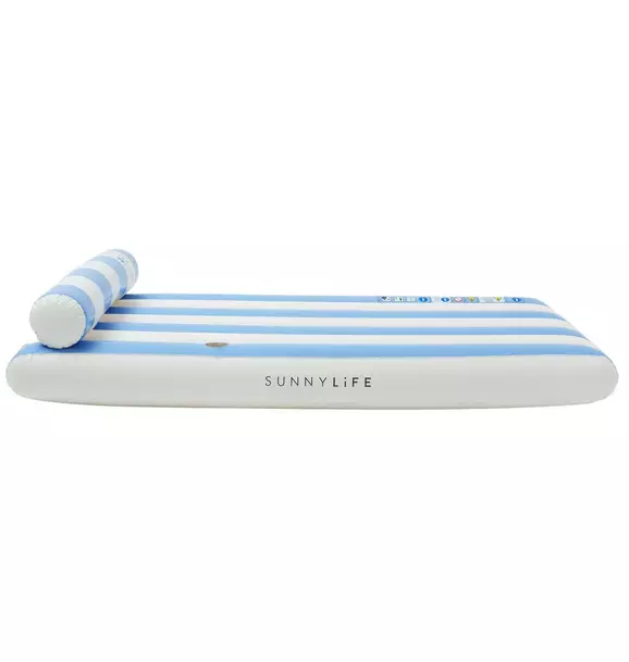 Luxe Lilo Pool Float: Blue Stripe