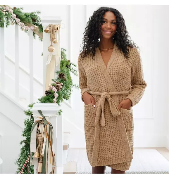 Waffle Knit Robe in Allspice