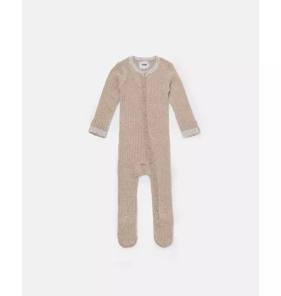 Long Sleeve Jumpsuit Footie - Hug Me - Oat