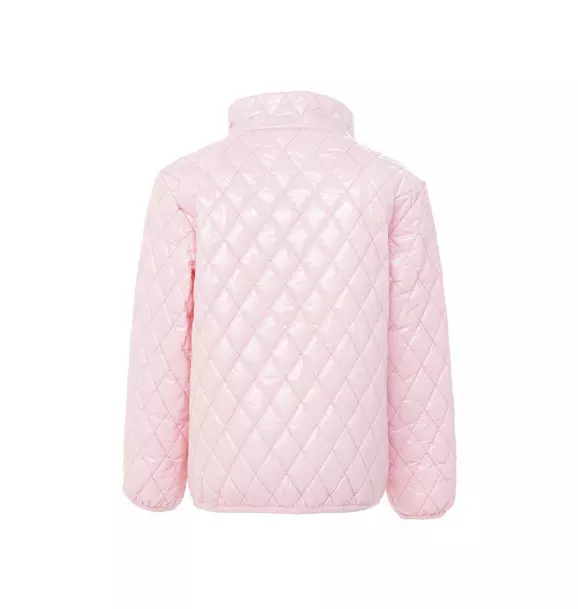 Women's - Shiny Ballerina Pink Quilted Puffer Coat