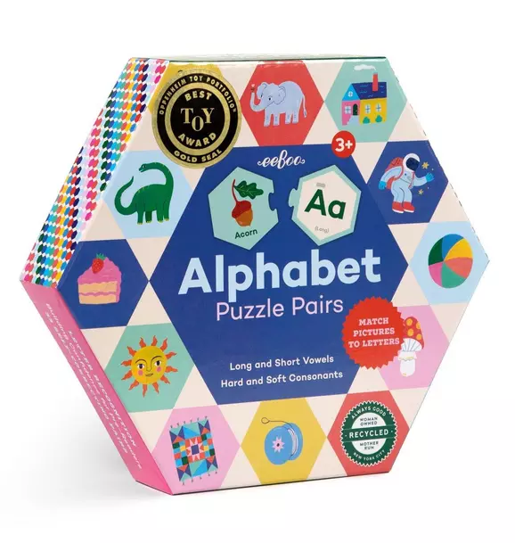 Hexagon Puzzle Pairs: Alphabet