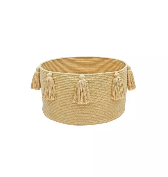 Basket New Tassels Honey