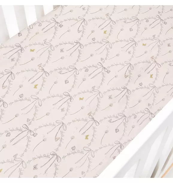 Bows & Butterfly Kisses Crib Sheet - Pink