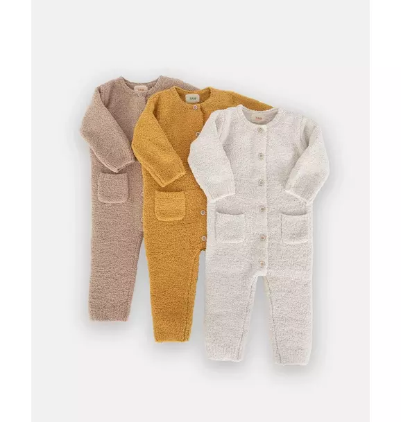 Long Sleeve Jumpsuit Fuzzy - Ecru