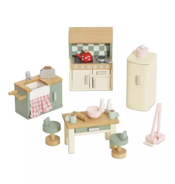 Wooden Dolls house Kitchen Furniture - 20 Piece