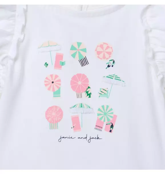 Beach Umbrella Ruffle Sleeve Tee