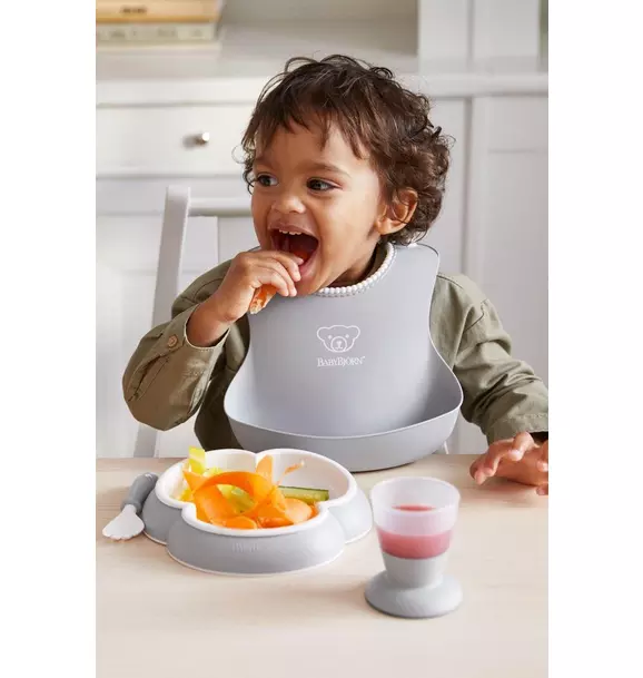 Baby Bib 2-Pack, Gray / Pink