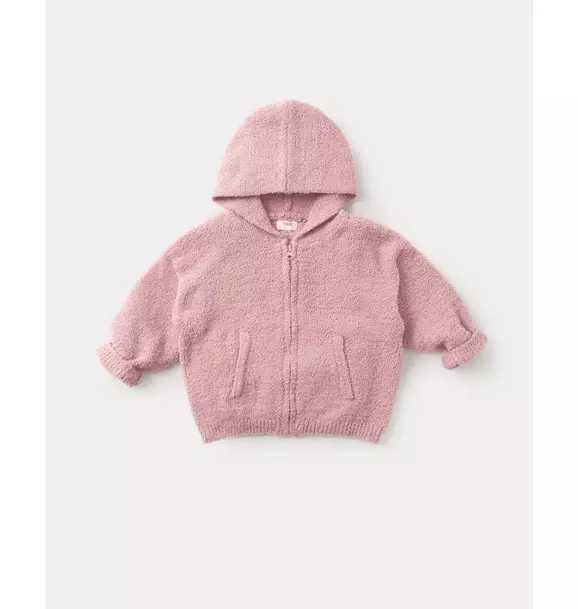 Zip Up Hoodie Fuzzy - Ash Rose