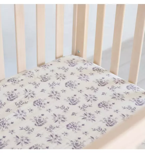 Cotton Muslin Crib Sheet Forget-Me-Not