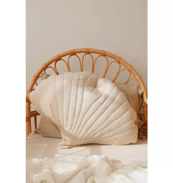 Velvet “Cream” Ginkgo Leaf Pillow