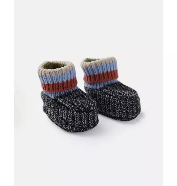 Chunky Slippers - Black Melange Multicolor