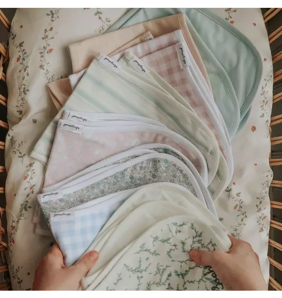 Picnic Gingham Burp Cloth - Blue