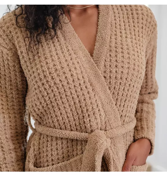 Waffle Knit Robe in Allspice