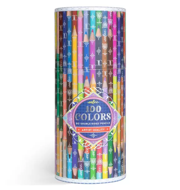 100 Colors: 50 Double-Sided Color Pencils