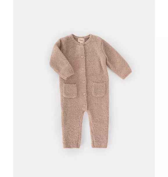 Long Sleeve Jumpsuit Fuzzy - Pecan