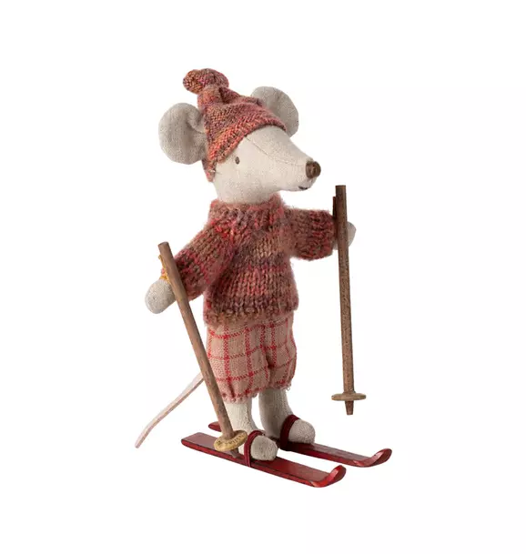 Winter mouse with ski set, Big sister - Rose