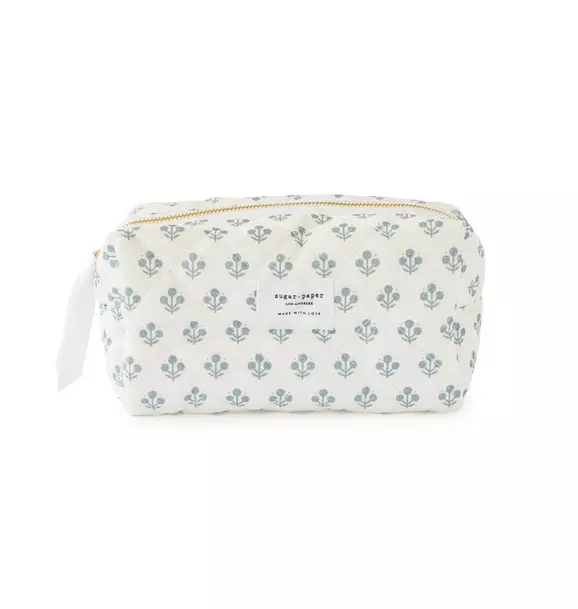 Blue Floral Small Cosmetic Pouch