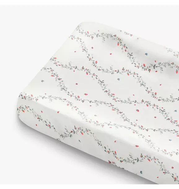 Botanical Berries Changing Pad Cover - Ivory