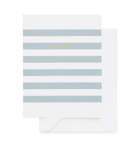 Blue Stripe Baby Greeting Card