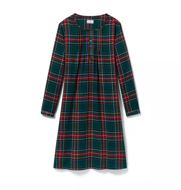 Women's Brushed Twill Beatrice Nightgown in Kensington Tartan