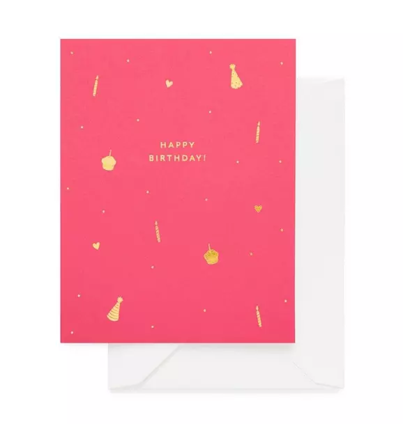 Hot Pink Happy Birthday Greeting Card