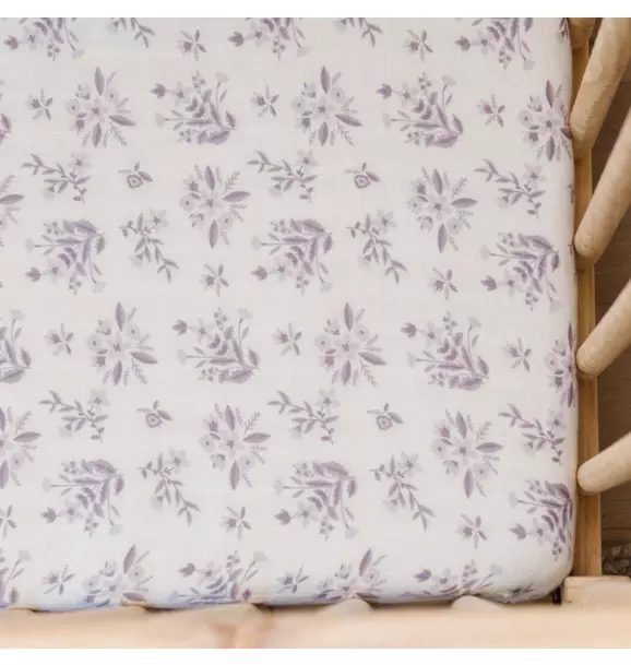 Cotton Muslin Crib Sheet Forget-Me-Not