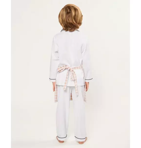 Kid's Twill Apron in Camel Gingham