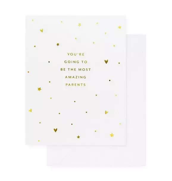 Most Amazing Parents, Gold Greeting Card