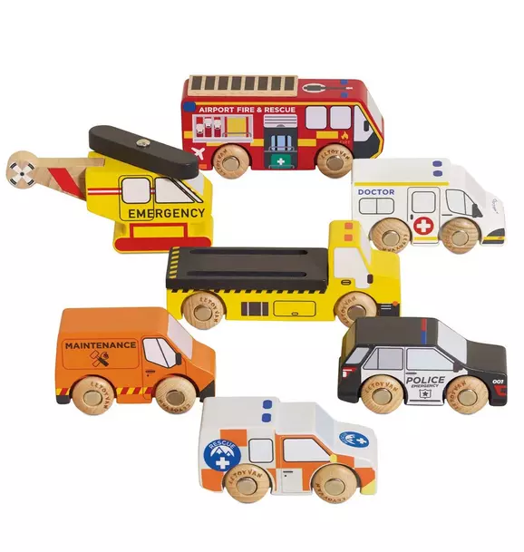 Emergency Helicopter & Rescue Cars - 7 Piece