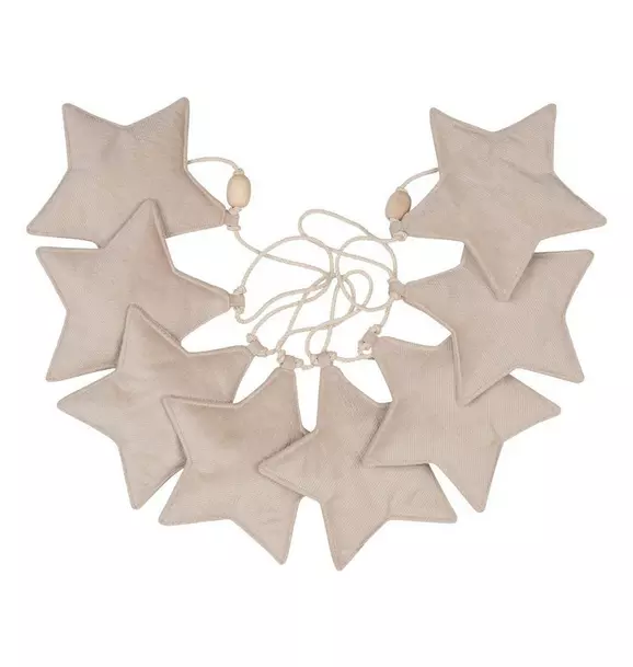 Velvet “Cream Dust” Garland with Stars