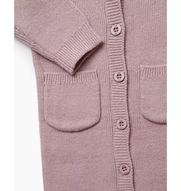 Long Sleeve Ribbed Romper - Ash Rose